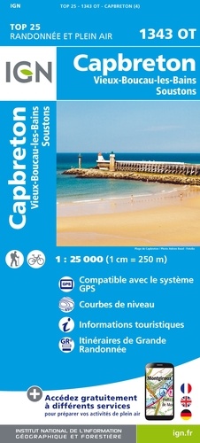 Capbreton, Vieux-Boucau-les bains, Soustons. 1/25 000 4e édition