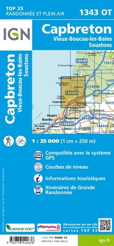 Capbreton, Vieux-Boucau-les bains, Soustons. 1/25 000 4e édition