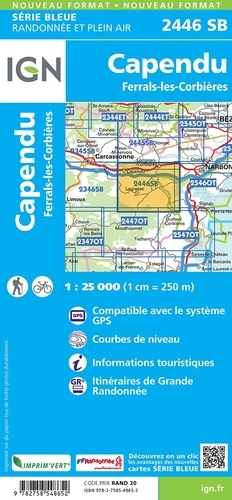 Capendu, Ferrals-les-Corbières. 1/25 000