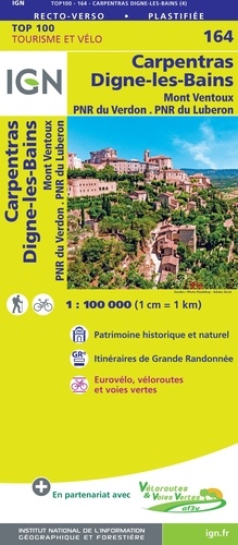 Carpentras, Digne-les-Bains, Mont Ventoux. 1/100 000