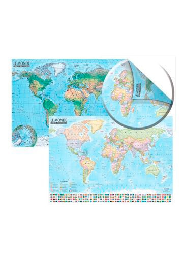 Carte du Monde : politique et physique