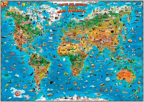 Carte du monde pour les enfants avec barres