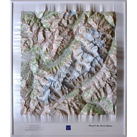  IGN - Carte en relief Massif du Mont-Blanc - Carte en relief 1/50 000.