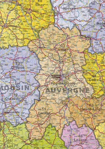  Express Map - Carte murale de France administrative et routière - Carte murale laminée avec barres alu. 1/1 050 000.