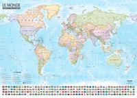  Express Map - Carte murale double face avec barres du Monde politique et physique - 1/21 500 000.