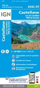 IGN - Castellane. Lac de castillon, PN du Verdon - 1/25 000.