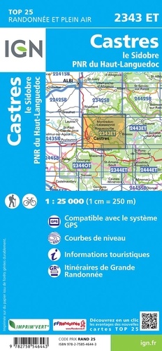 Castres, le Sidobre, PNR du Haut Languedoc. 1/25 000