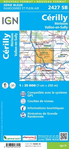 Cérilly, Hérisson, Vallon-en-Sully. 1/25 000