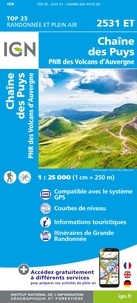  IGN - Chaîne des Puys, PNR des Volcans d'Auvergne - 1/25 000.