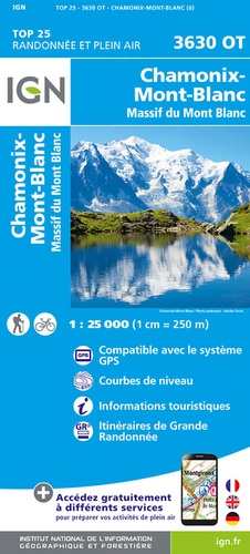 Chamonix-Mont-Blanc, Massif du Mont Blanc. 1/25 000