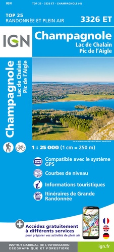 Champagnole. Lac de Chalain, Pic de l'Aigle. 1/25 000
