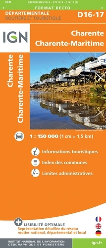 Charente, Charente-Maritime. 1/150 000