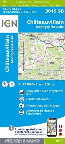 Châteauvillain, Montigny-sur-Aube. 1/25 000