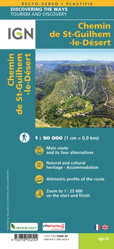 Chemin de Saint-Guilhem-le-Désert. 1/90 000