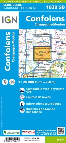 Confolens, Champagne-Mouton. 1/25 000