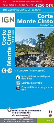  IGN - Corte, Monte Cinto, PNR de Corse - 1/25 000.
