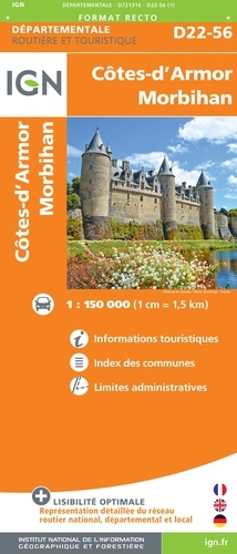 Côtes-d'Armor Morbihan. 1/150 000
