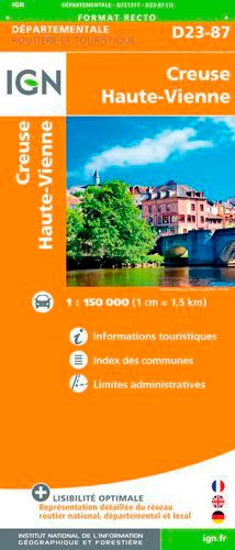 Creuse, Haute-Vienne. 1/150 000