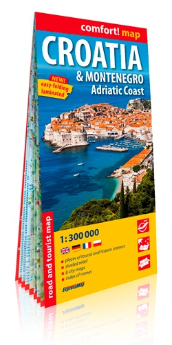 Croatie & Montenegro, Adriatic Coast. 1/300 000