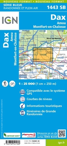 Dax, Amou, Montfort-en-Chalosse. 1/25 000