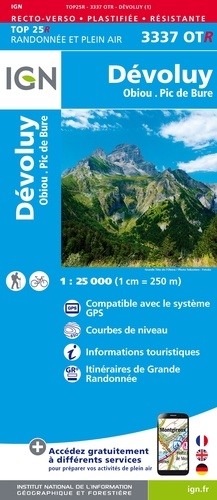 Dévoluy, Obiuou, Pic de Bure. 1/25 000