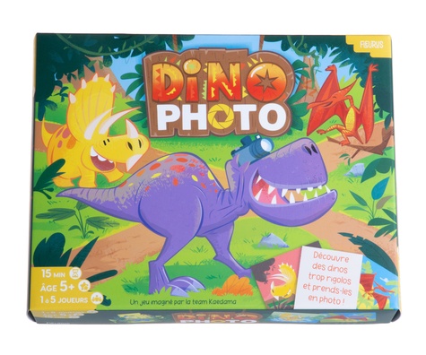 Dino photo. Avec 2 pions voiture, 12 jetons appareil photo, 41 tuiles