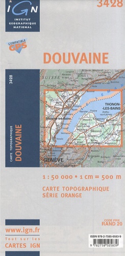  IGN - Douvaine - Carte topographique 1/50 000.