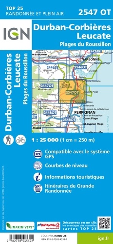 Durban-Corbières, Leucate, Plages du Roussillon. 1/25 000