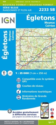 Egletons, Meymac, Corrèze. 1/25 000