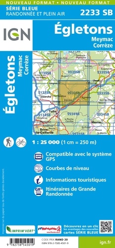 Egletons, Meymac, Corrèze. 1/25 000
