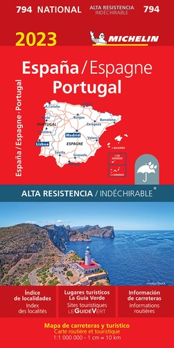 Espagne, Portugal. 1/1 000 000, indéchirable  Edition 2023