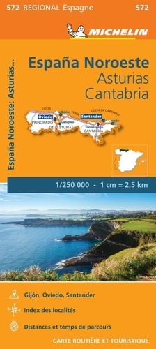  Michelin - Espana Noroeste - Asturias, Cantabria. 1/250 000.