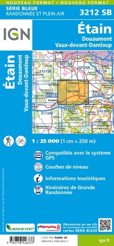 Etain, Douaumont, Vaux-devant-Damloup. 1/25 000