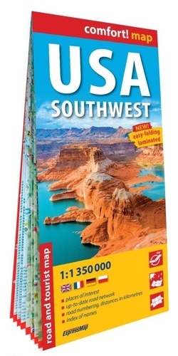 XXX - États-Unis. Sud-Ouest 1/1.350.000 (carte grand format laminée). USA Southwest - Anglais.