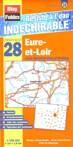  Blay-Foldex - Eure-et-Loir Carte Administrative et Routière - 1/180 000.