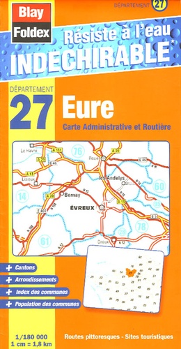  Blay-Foldex - Eure - 1/180 000 Carte Administrative et Routière.