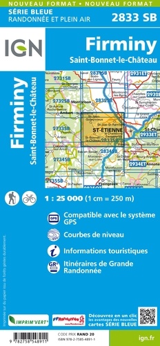 Firminy, Saint-Bonnet-Le-Château. 1/25 000