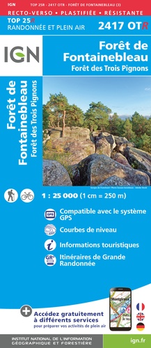Forêts de Fontainebleau. Forêt des Trois Pignons. 1/25 000