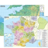  XXX - France 1/1.500.000   carte administrative et physique (sans barres alu, 95 × 67 cm).
