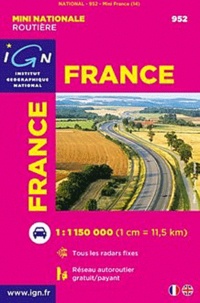  IGN - France, mini carte routière - 1/ 1 150 000.