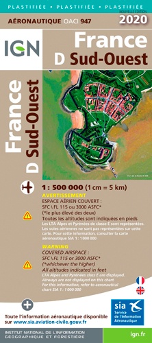 France Sud-Ouest pelliculée. 1/500 000  Edition 2020