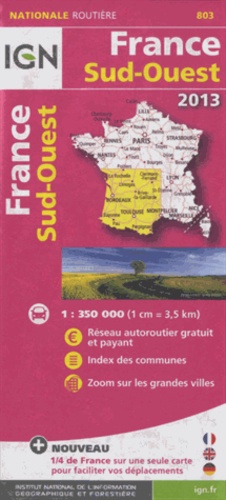  IGN - France Sud-Ouest - 1/350 000.