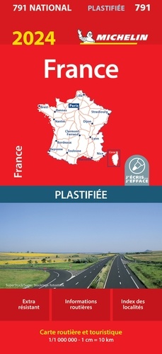  Michelin - France - 1/1 000 000, plastifiée.