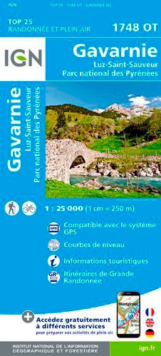 Gavarnie, Luz-Saint-Sauveur, Parc national des Pyrénées. 1/25 000