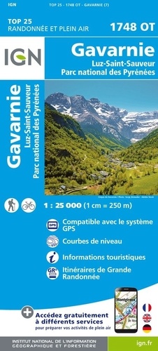 Gavarnie, Luz-Saint-Sauveur, Parc national des Pyrénées. 1/25 000