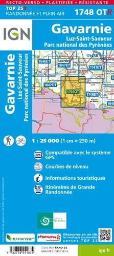 Gavarnie. Luz-Saint-Sauveur, Parc national des Pyrénées. 1/25 000