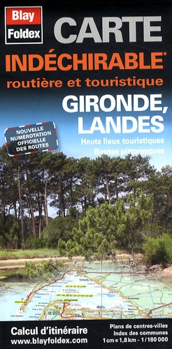  Blay-Foldex - Gironde, Landes - Carte indéchirable 1/180 000.