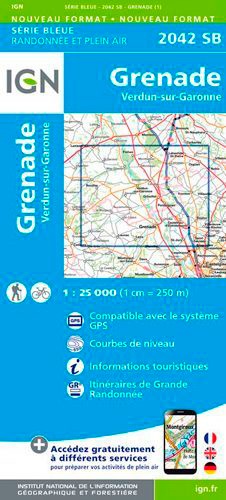 Grenade, Verdun-sur-Garonne. 1/25 000