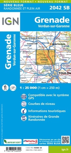 Grenade, Verdun-sur-Garonne. 1/25 000