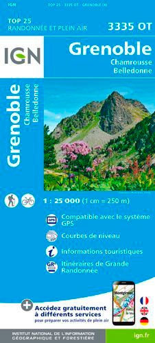 Grenoble, Chamrousse, Belledonne. 1/25 000
